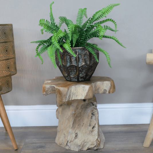 Natural Organic Teak Root Side Table - 8836 - Uneeka