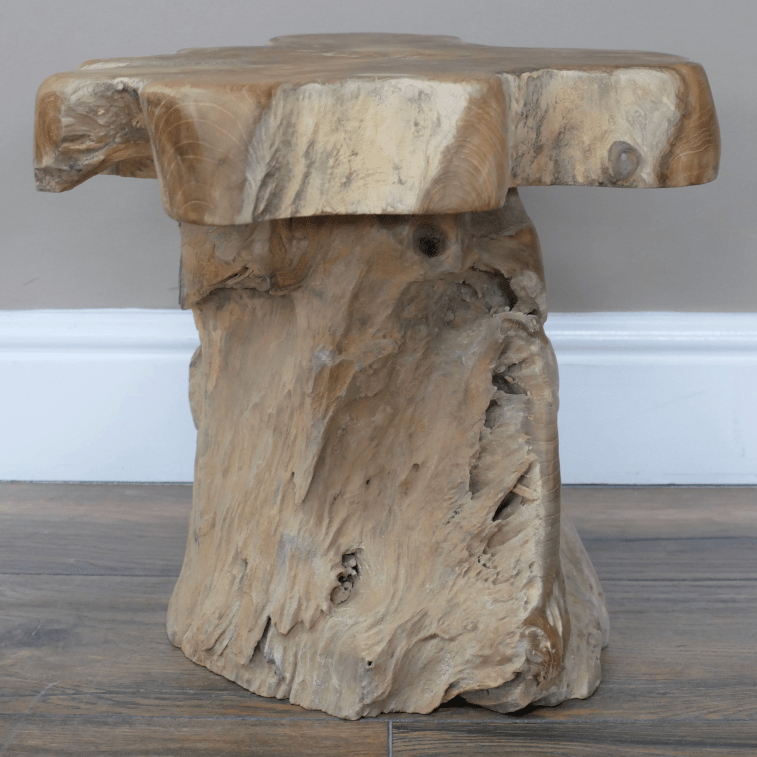 Natural Organic Teak Root Side Table - 8836 - Uneeka