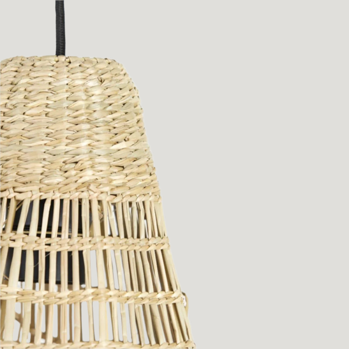 Natural Seagrass Conical Style Hanging Lamp - 2960730 - Uneeka