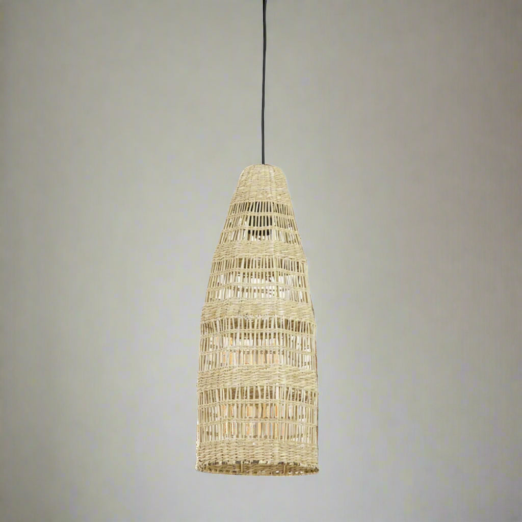 Natural Seagrass Conical Style Hanging Lamp - 2960730 - Uneeka