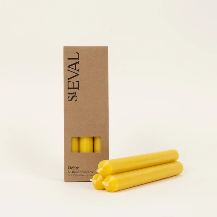 St Eval Gift Pack Dinner Candles Ochre - F01192 - Uneeka