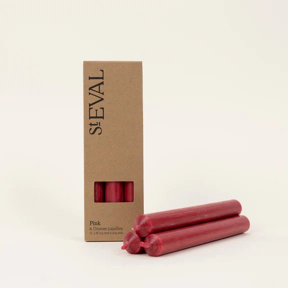 St Eval Gift Pack Dinner Candles Pink - F00552 - Uneeka