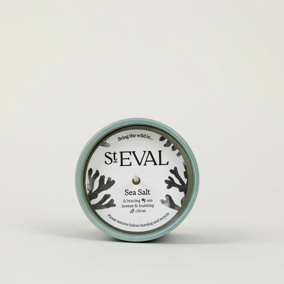 St Eval Sea & Shore Ceramic Pot Candle Sea Salt - F01512 - Uneeka