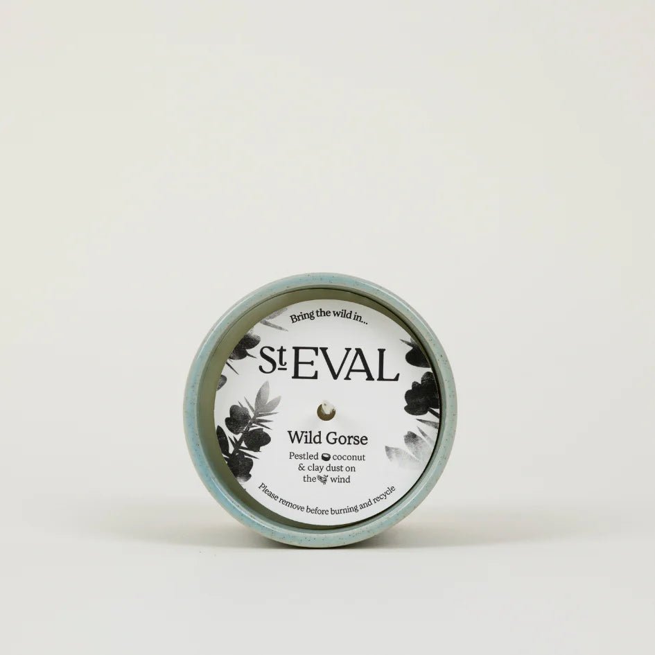 St Eval Sea & Shore Ceramic Pot Candle Wild Gorse - F01513 - Uneeka