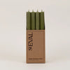 St Eval Single Dinner Candle Olive Green - F00054 - Uneeka