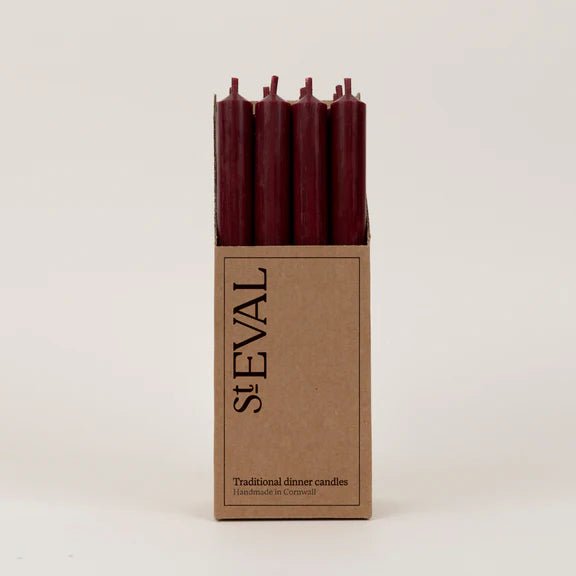 St Eval Single Dinner Candle Red - F00059 - Uneeka
