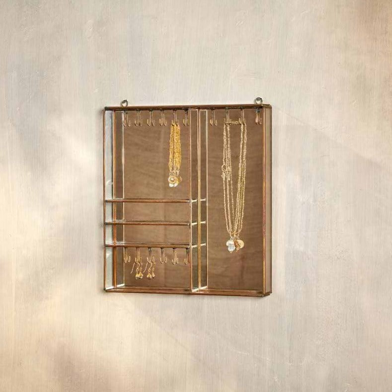 Small Bequai Antique Brass Wall Hung Jewellery Box Nkuku