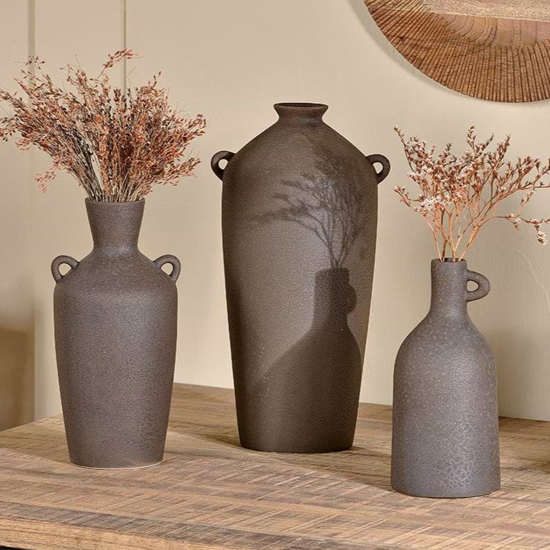 Varkala Black Ceramic Decorative Vase Small Medium Large Nkuku sold individually