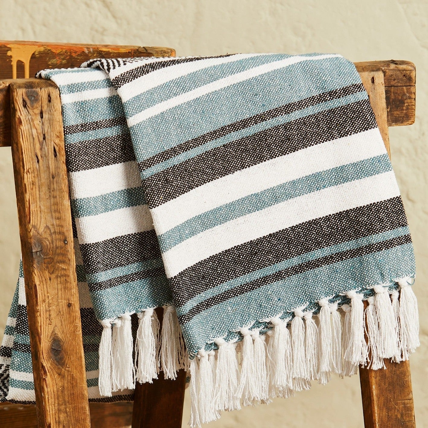 Non Uniform Stripe Recycled Throw - TH103MB - Uneeka