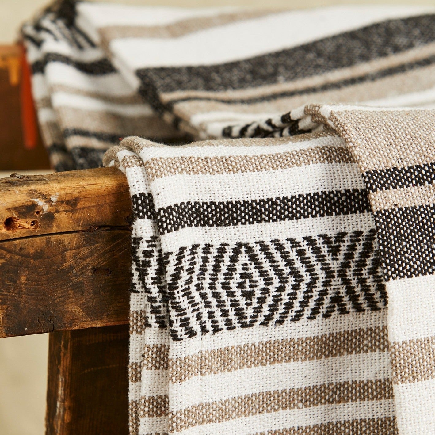 Non Uniform Stripe Recycled Throw - TH103TR - Uneeka