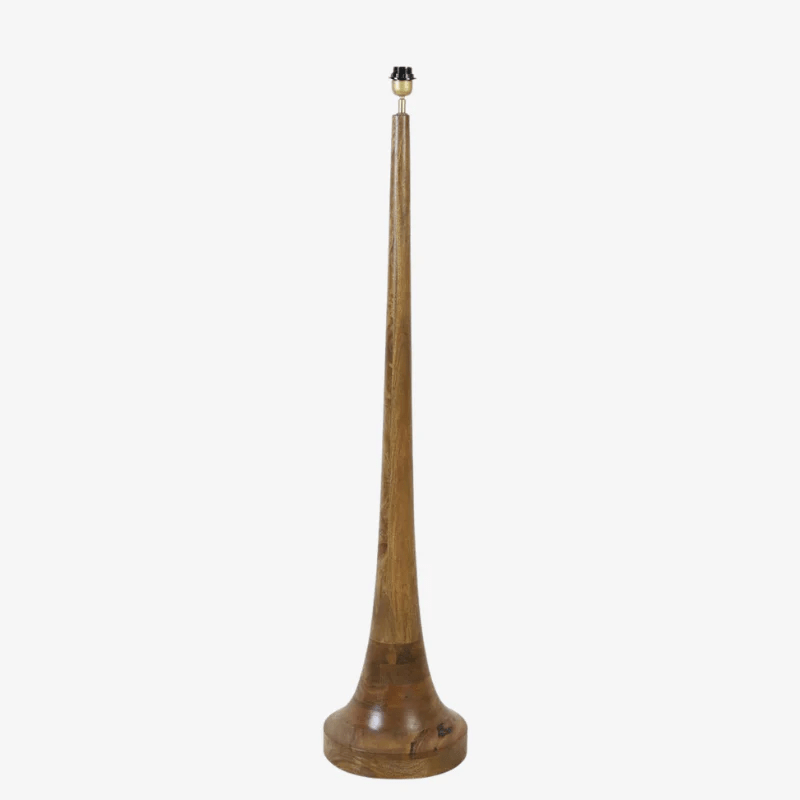 Oiled Brown Wooden Floor Lamp - 7038883 - Uneeka