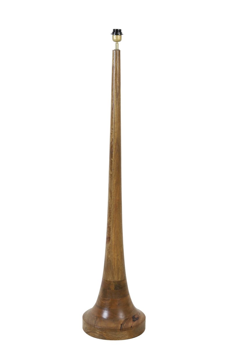 Oiled Brown Wooden Floor Lamp - 7038883 - Uneeka