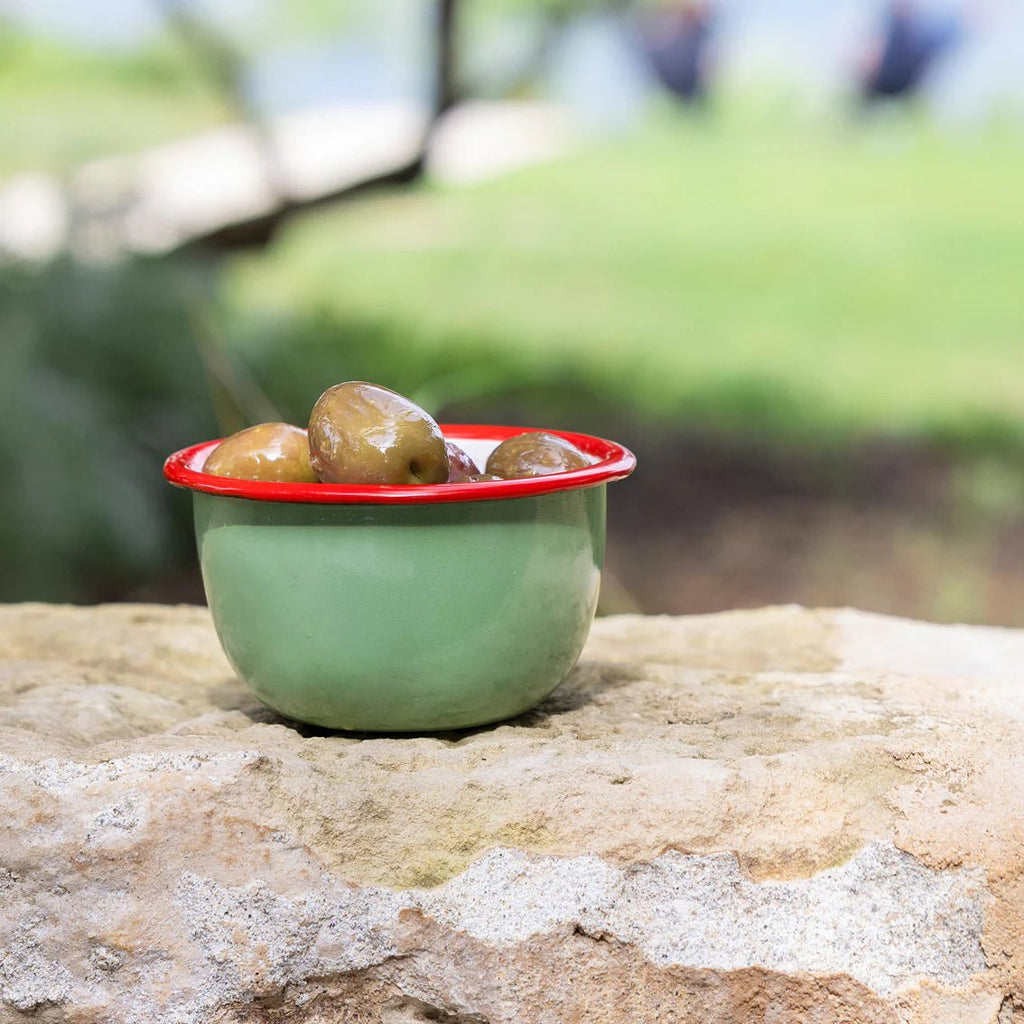 Olive Enamel Nibble Bowl - ENML - BOWL - OLIVE - 10 - Uneeka