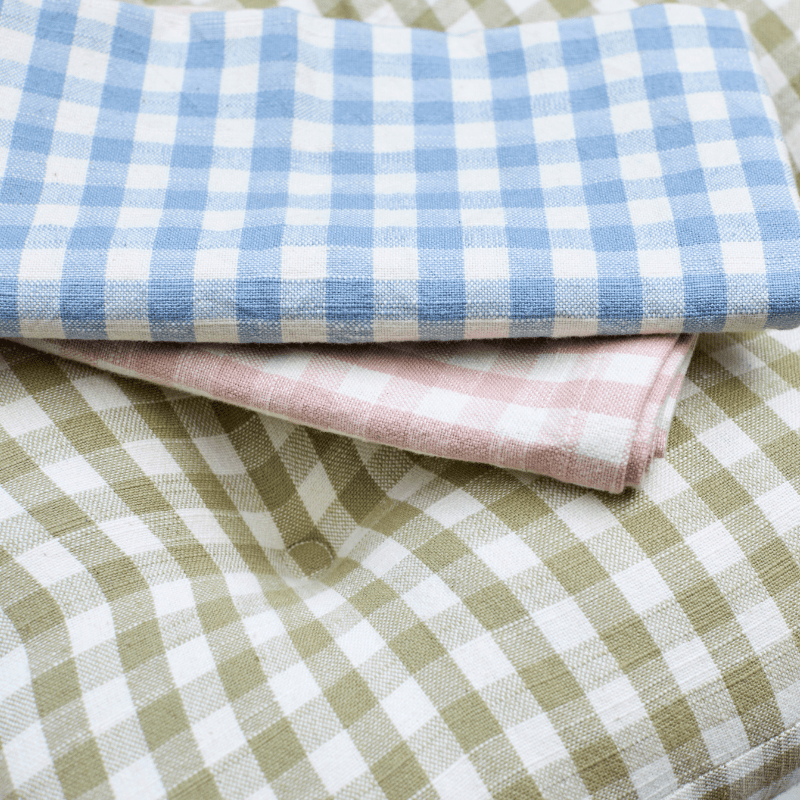 Olive Gingham Cotton Seat Pad with Ties - GGSPO - Uneeka