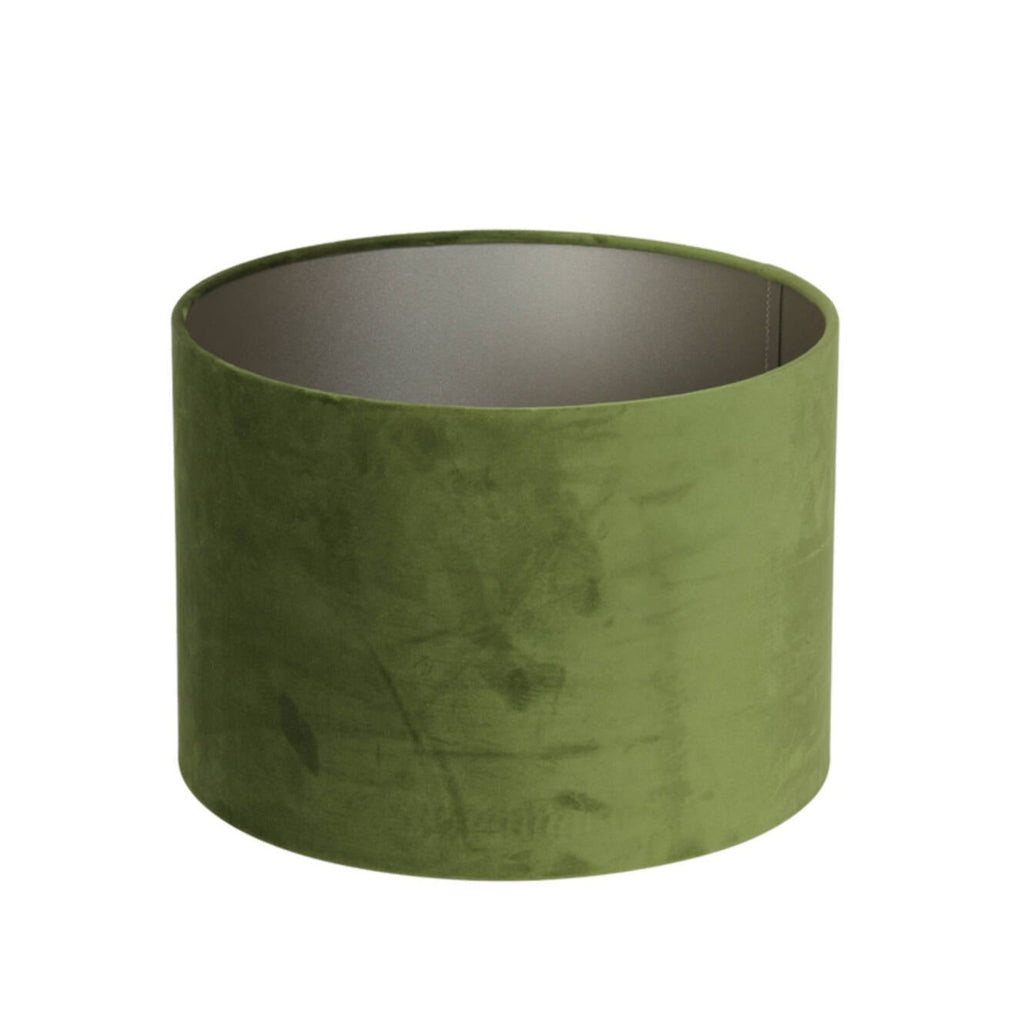 Olive Green Velvet Cylinder Shade - 2218058 - Uneeka