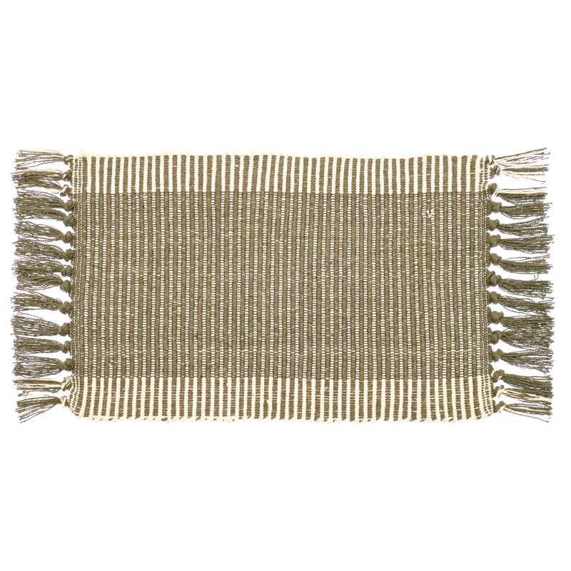 Olive Recycled Cotton Tasselled Edge Placemat - RCPMO - Uneeka