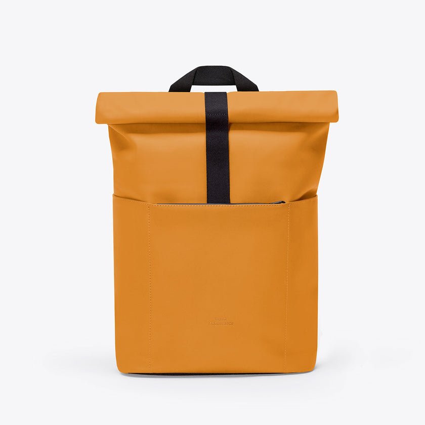 One Tone Recycled Plastic Backpacks - Hajo Mini Lotus - Mustard - Uneeka