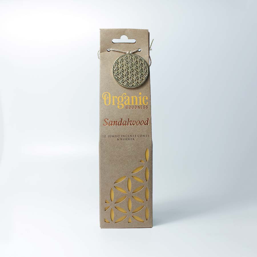 Organic Goodness Incense Cones & Holder - SONG231 - SANDALWOOD SONG229A - Uneeka