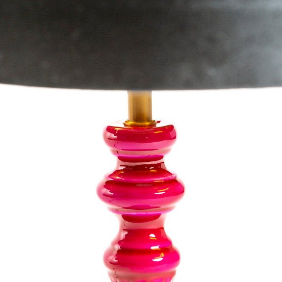 Ornate Glossed Wood Table Lamp With Shade - RJS13 - Uneeka