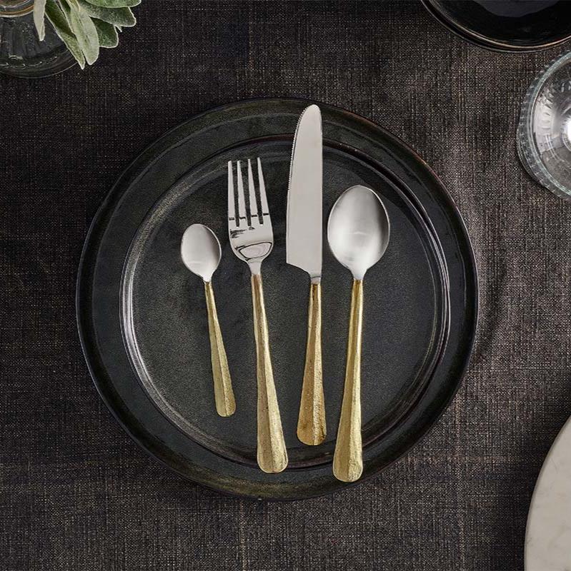 Osko Set Of 16 Brushed Gold Cutlery Set - OC3401 - Uneeka