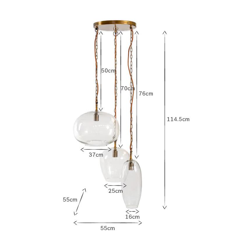 Otoro Clear Glass Pendant Cluster Hanging Lamps - OL1301 - Uneeka