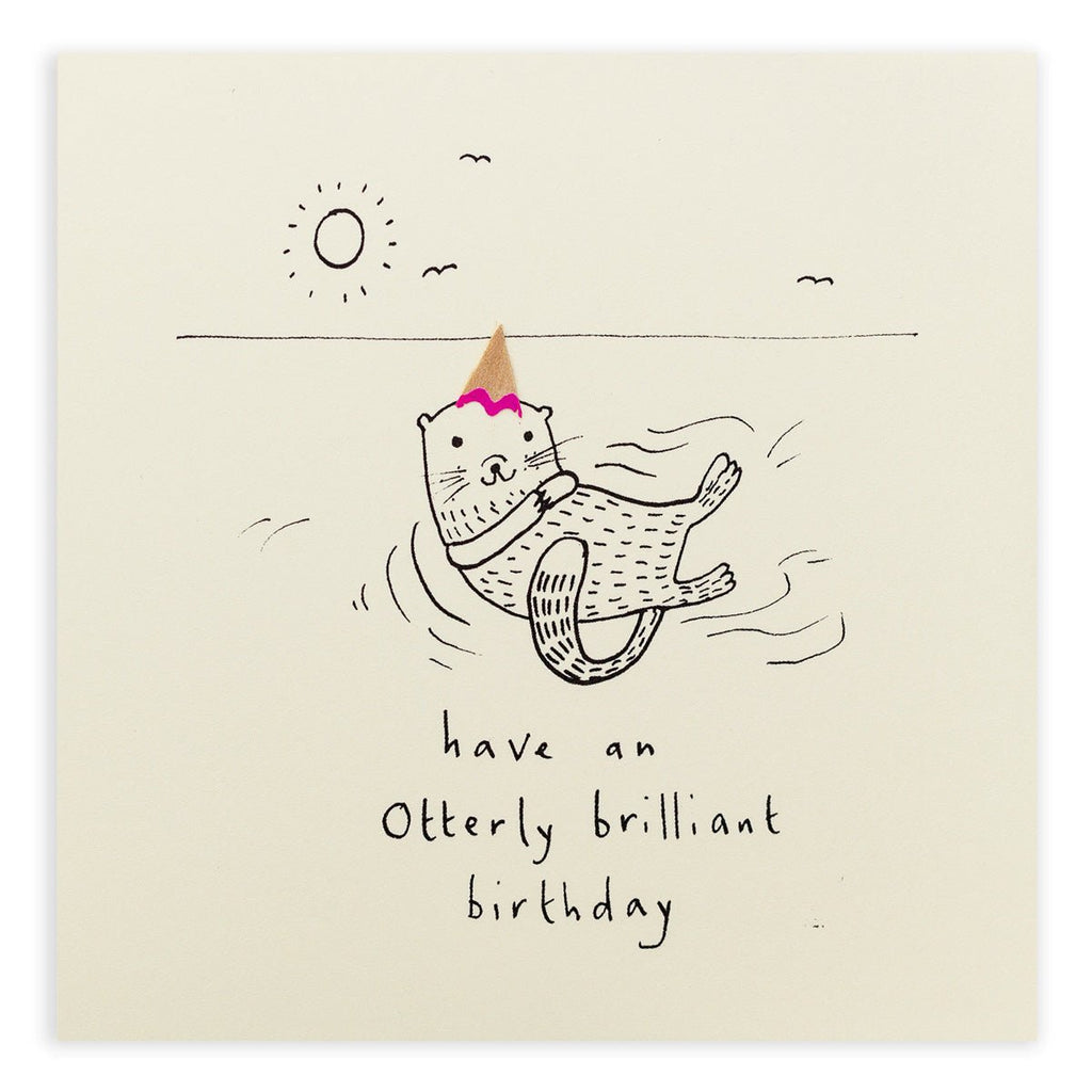 Otterly Brilliant Birthday Pencil Shaving Card - PSC - BOT - Uneeka