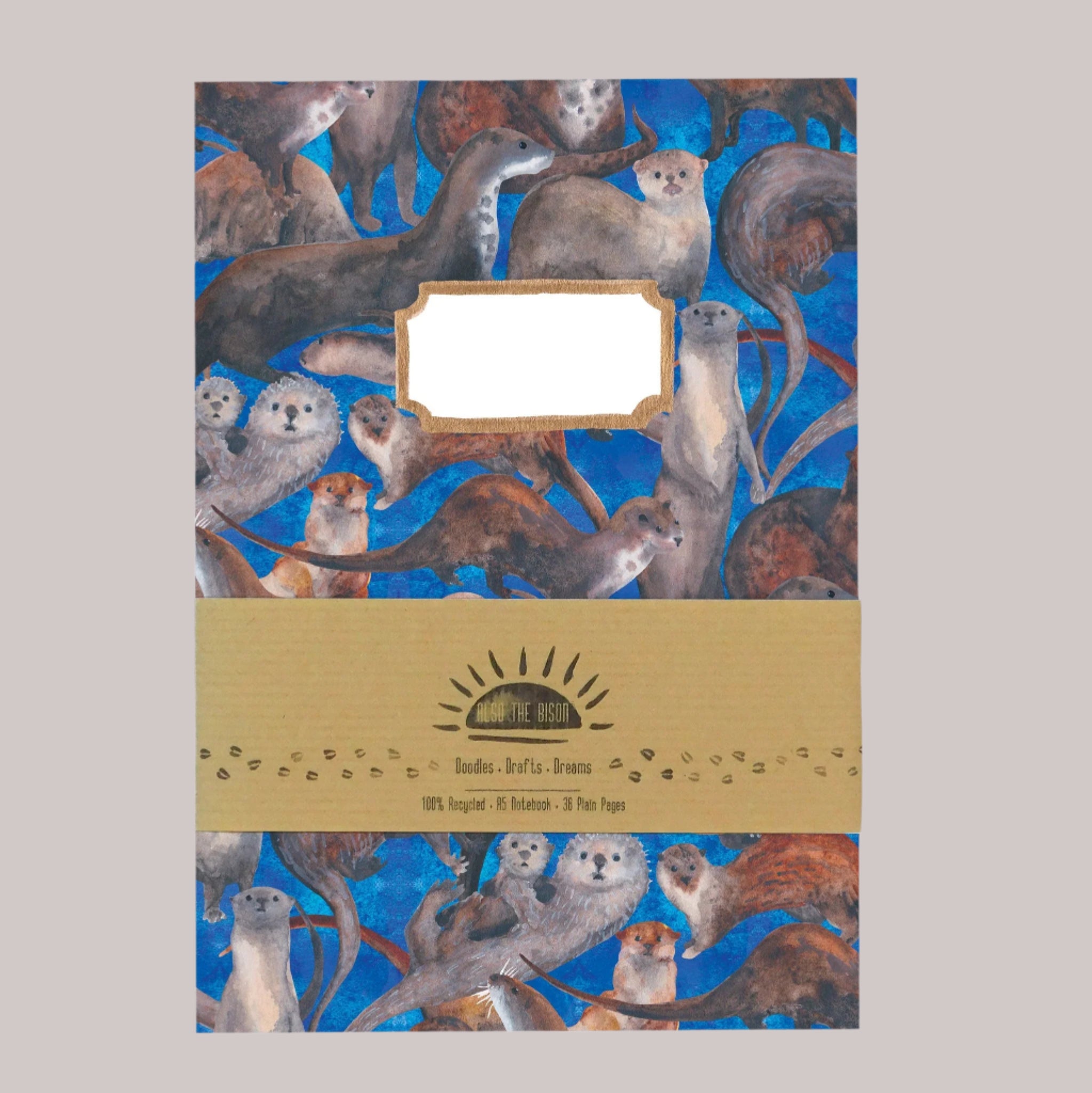Otters Print A5 Notebook - Raft of Otters Print A5 Notebook - Uneeka