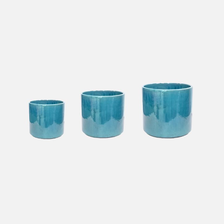 Outdoor Two Tone Aqua Plant Pot - OHAPSET3 - SMALL - Uneeka