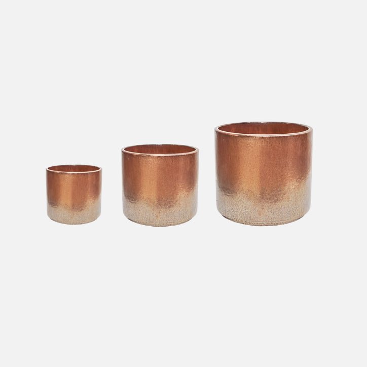 Outdoor Two Tone Copper Plant Pot - OHCPSET3 - SMALL - Uneeka