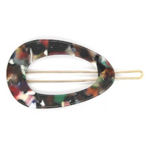 Oval Shaped Resin Hair Pin - BB - 009 - RB - Uneeka