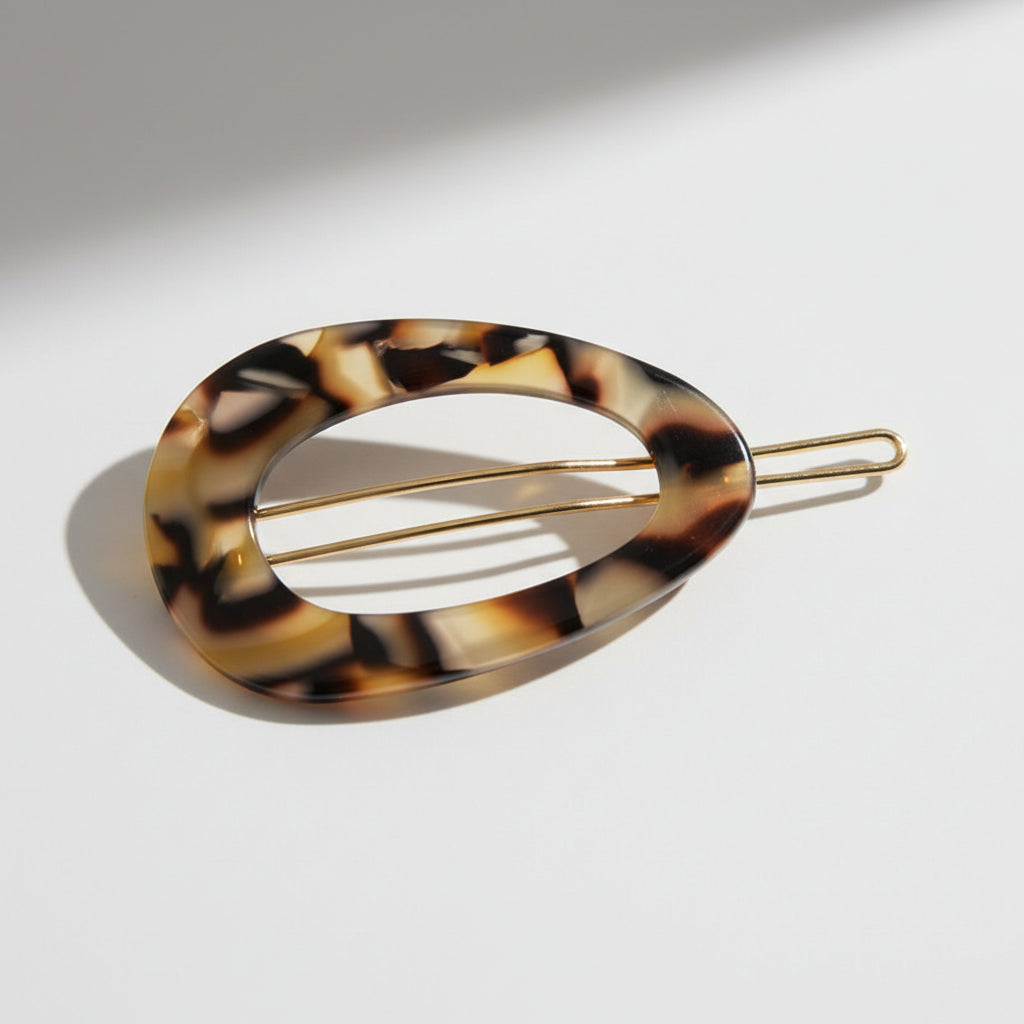 Oval Shaped Resin Hair Pin - BB - 009 - BU - Uneeka