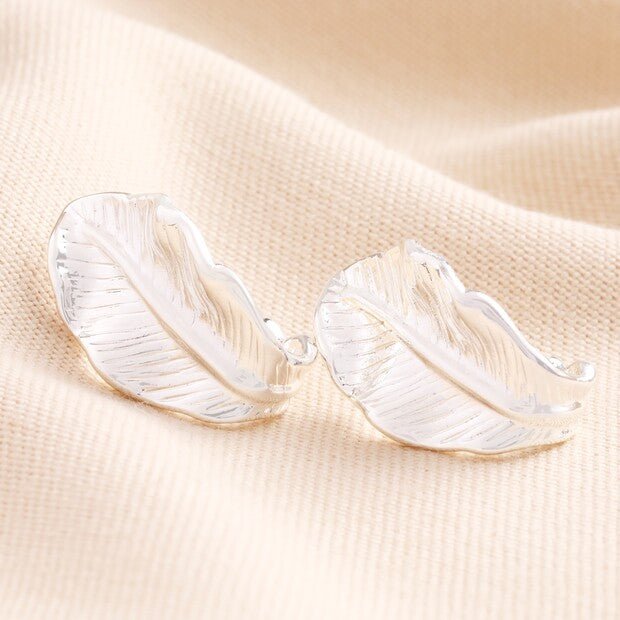 Oversized Feather Stud Earrings - 74285 - Uneeka