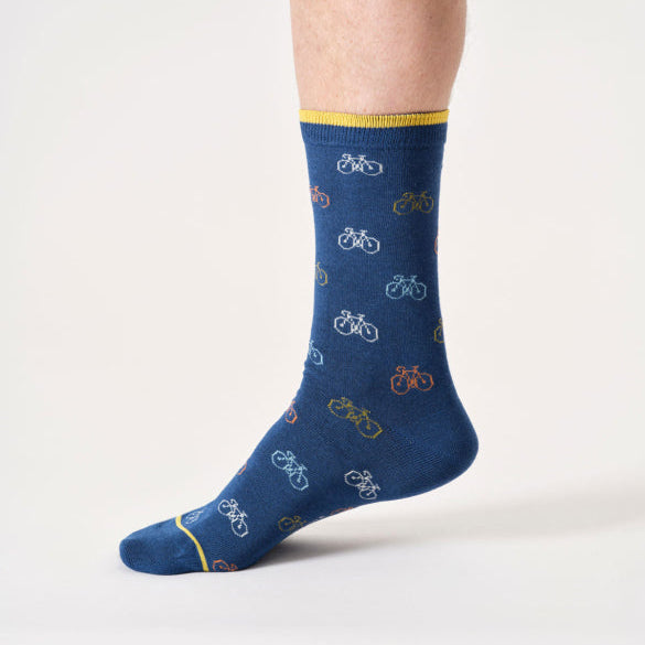 Thought Bicycle Bamboo Socks - TA691B Deep Blue - Uneeka