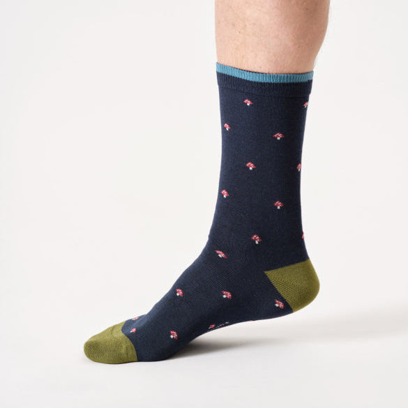 Thought Mini Toadstool Bamboo Socks - TA701B Navy Blue Toadstool - Uneeka