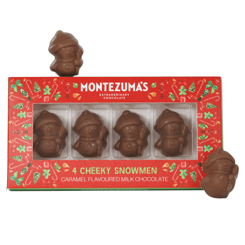 Pack of 4 Caramel Milk Chocolate Snowmen - MZ2027 - Uneeka