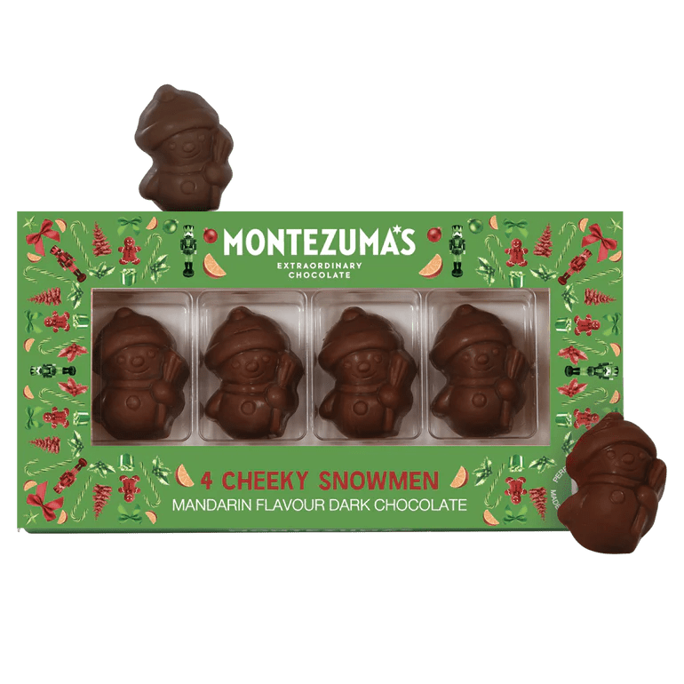 Pack of 4 Mandarin Dark Chocolate Snowmen - MZ2028 - Uneeka