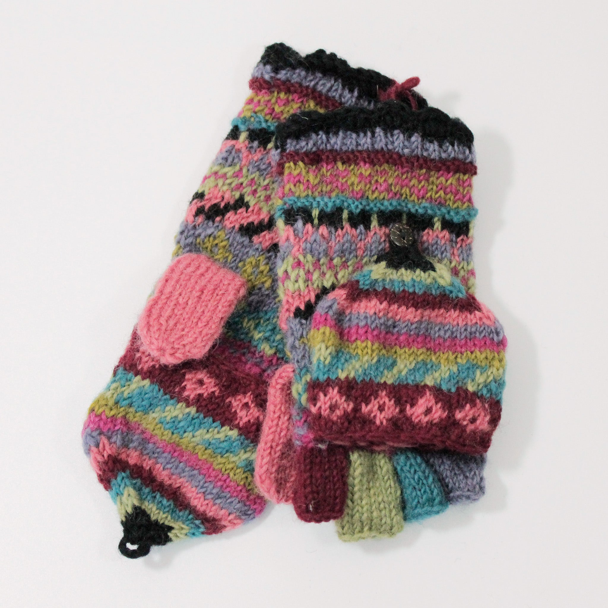 Pair Of Ishya Multi Fair Isle Hunter Gloves - G384 - Uneeka