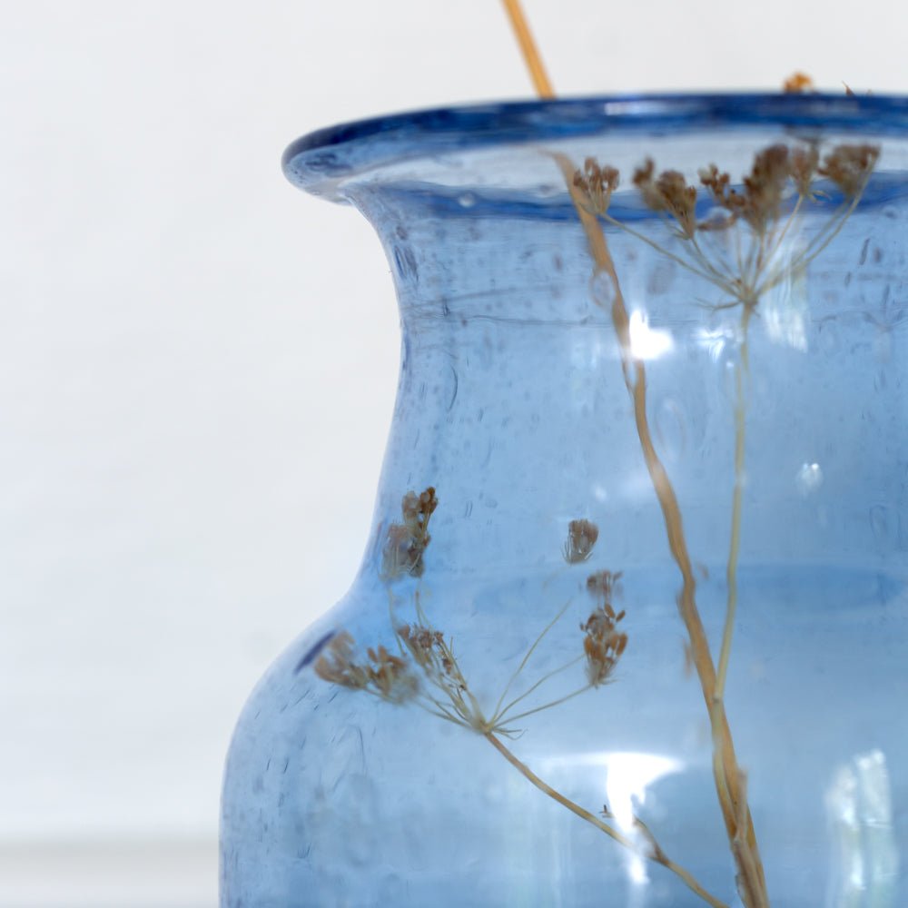 Pampa Vase Recycled Glass Lapis - MK21830 - Uneeka