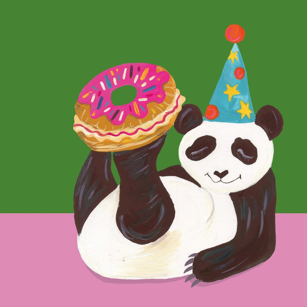 Panda With Donut Greetings Card - HCWB404 - Uneeka