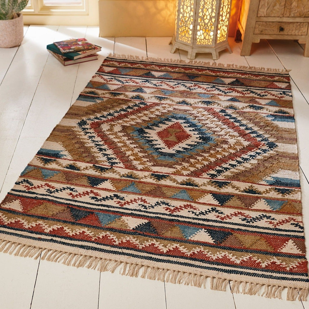 Panja Loom Recycled Chindi Kilim Rug - R15846 - Uneeka