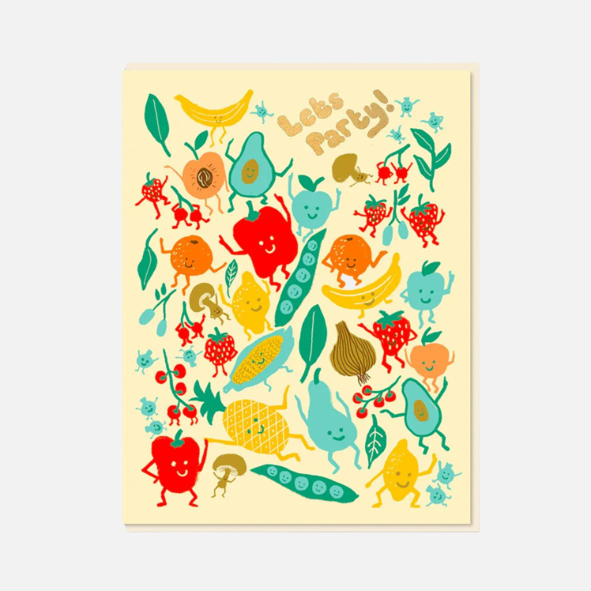Partying Fruit & Veg Greetings Card - 1759 - Uneeka
