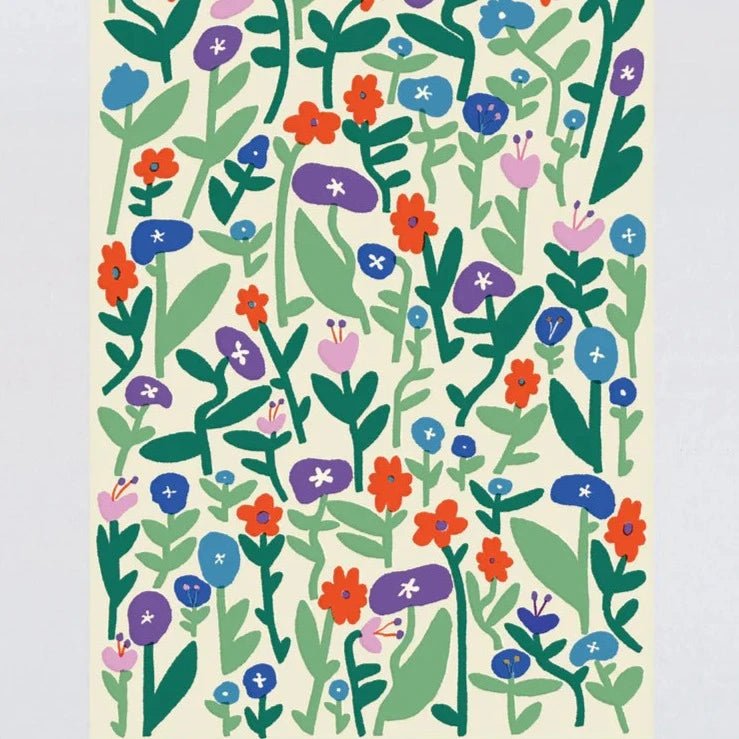 Pastel Flower Field Gift Wrap - WP133 - Uneeka