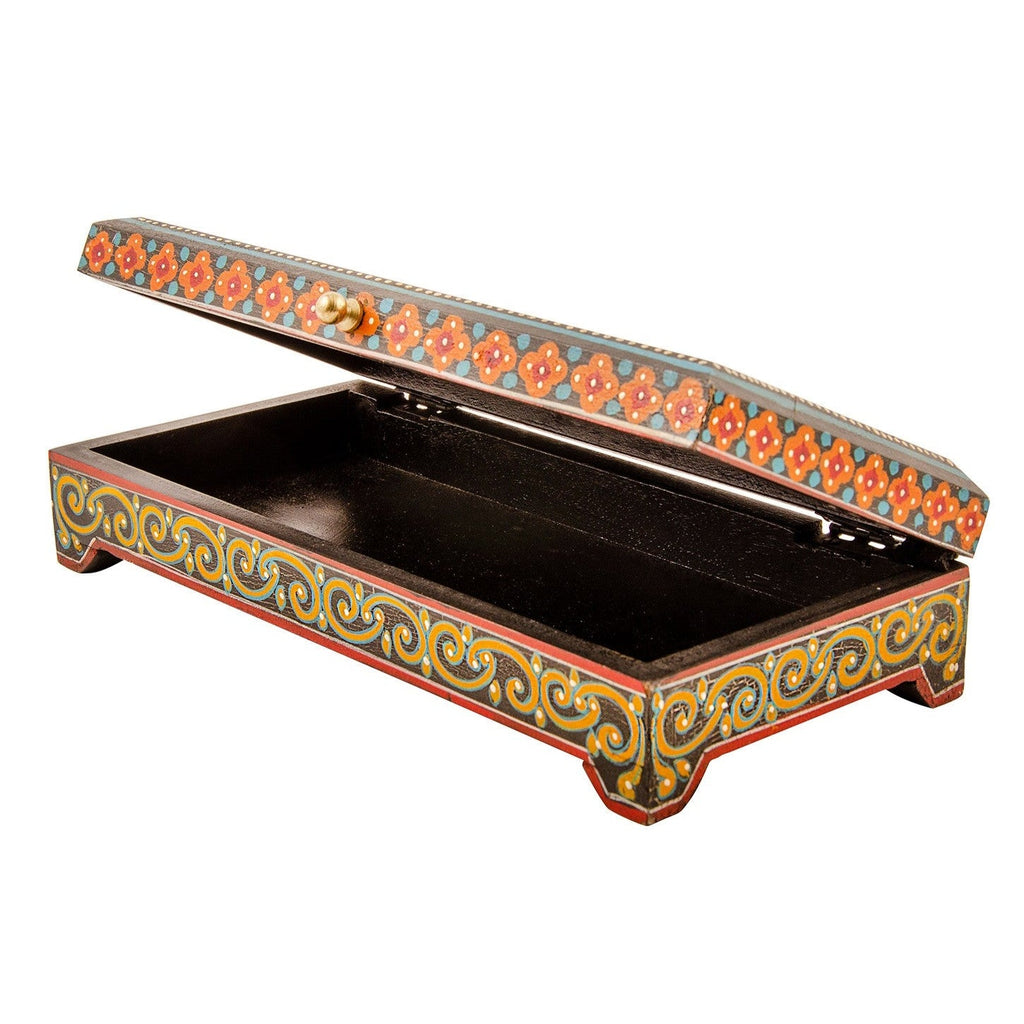 Peacock Painted Wooden Box - BX642 - Uneeka