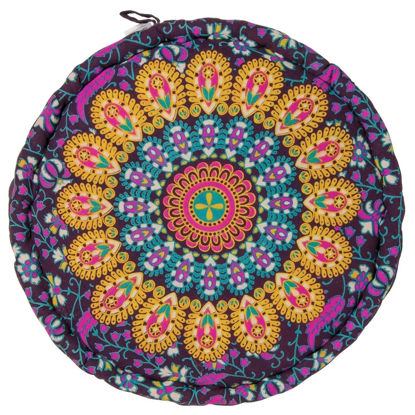 Peacock Print Filled Pouffe - PO500Y - Uneeka