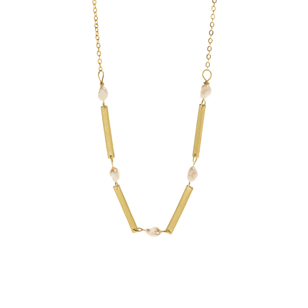 Pearl Bar Necklace - HB705 - Uneeka