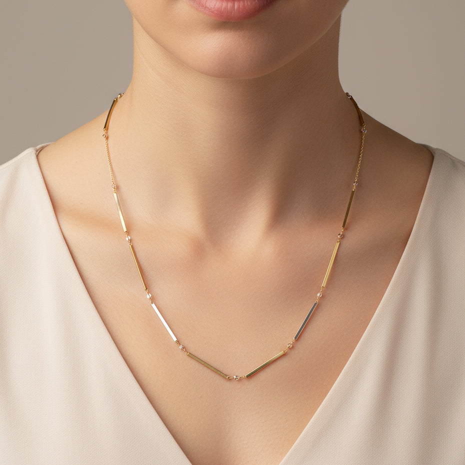 Pearl Bar Necklace - HB704 - Uneeka