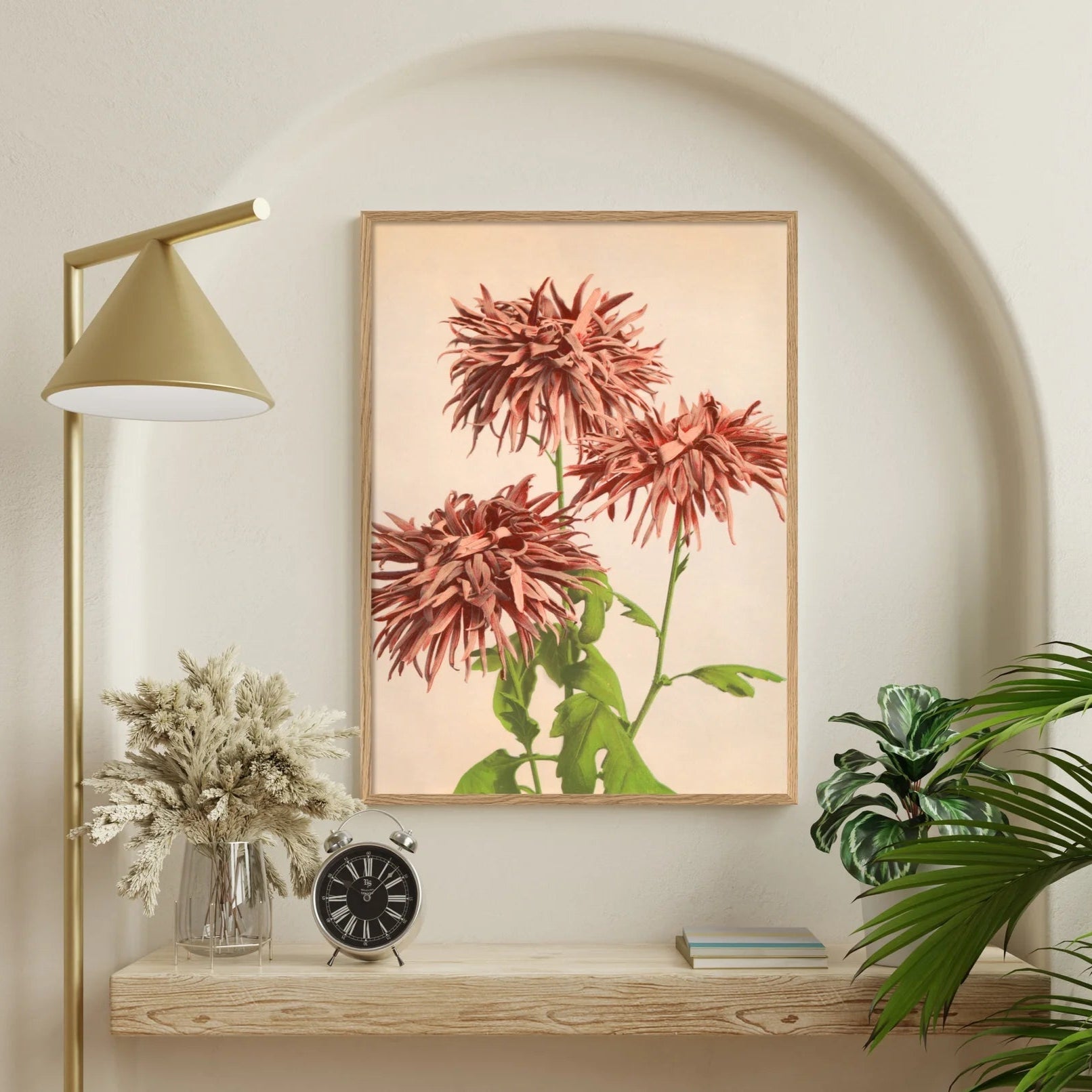 Pink Chrysanthemum Floral Framed Art Print - OFG 50x70 9002 - Uneeka