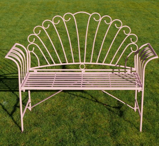 Pink Curved Back Outdoor Bench - 6668 - Uneeka