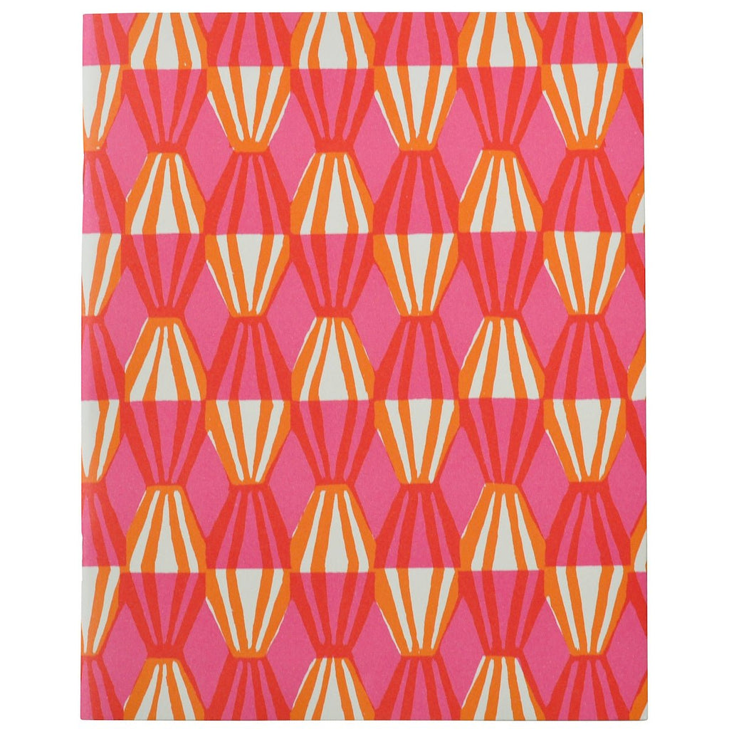 Pink & Orange Threadwork Plain Paper Slim Exercise Book - EXB THR pink - Uneeka