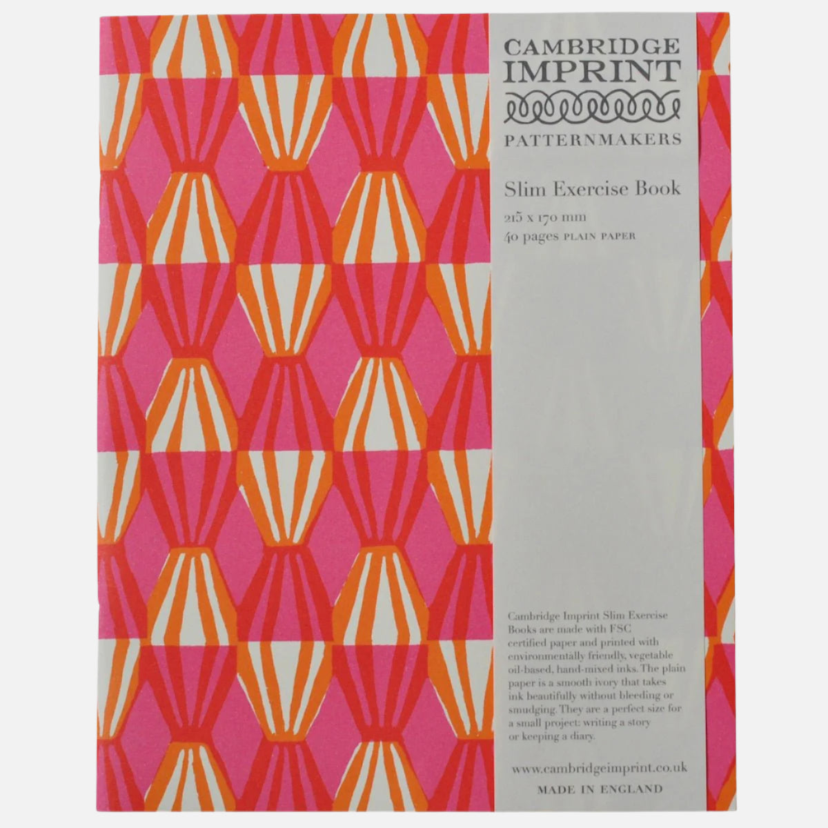 Pink & Orange Threadwork Plain Paper Slim Exercise Book - EXB THR pink - Uneeka